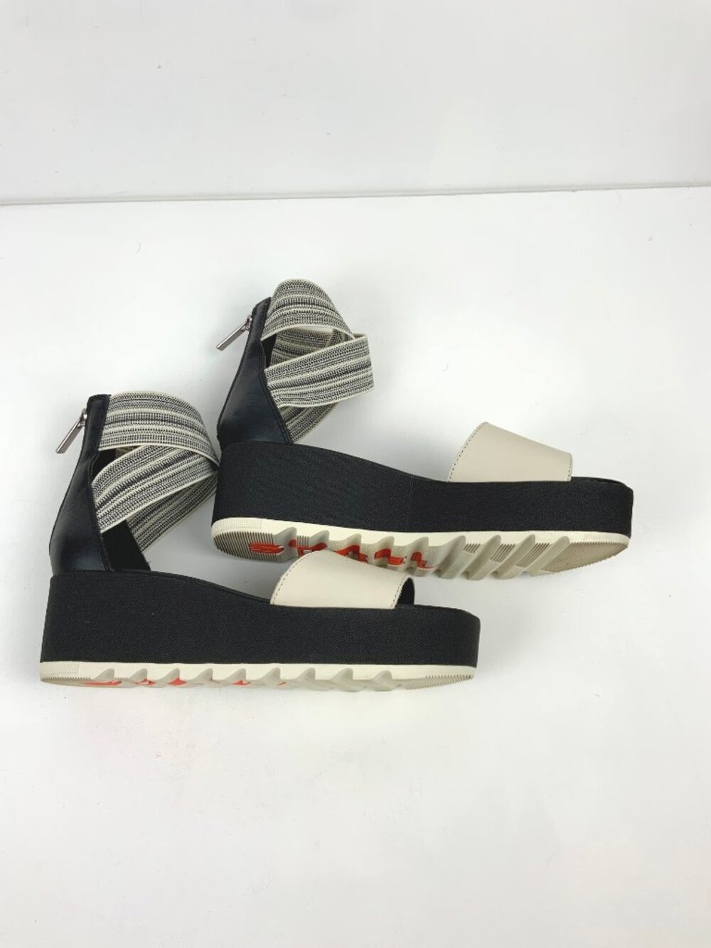 SOREL Dayspring Ankle Strap Platform Sandals Cream/Black Sz 8.5 - Picture 12 of 16